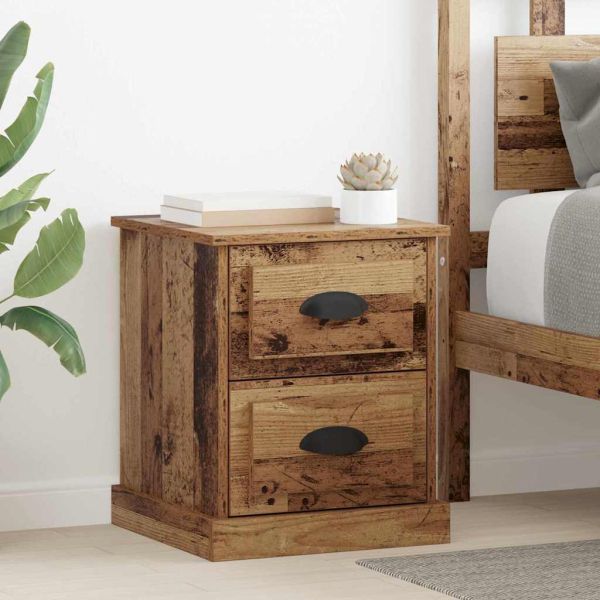 Нощен шкаф 2 pcs Старо дърво 39 x 39 x 47.5 см Инженерно дърво