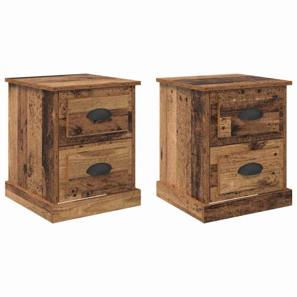 Нощен шкаф 2 pcs Старо дърво 39 x 39 x 47.5 см Инженерно дърво
