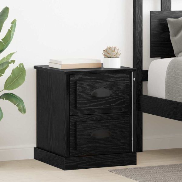 Нощен шкаф 2 pcs Черния дъб 39 x 39 x 47.5 см Инженерно дърво