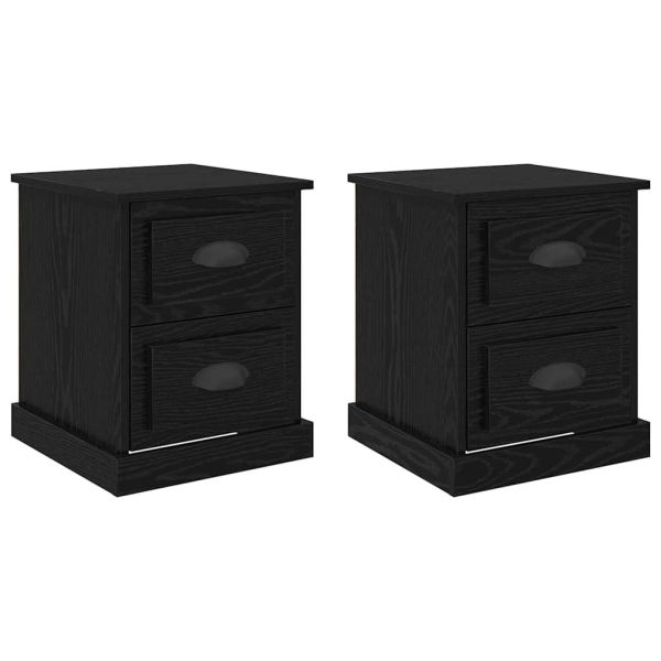 Нощен шкаф 2 pcs Черния дъб 39 x 39 x 47.5 см Инженерно дърво