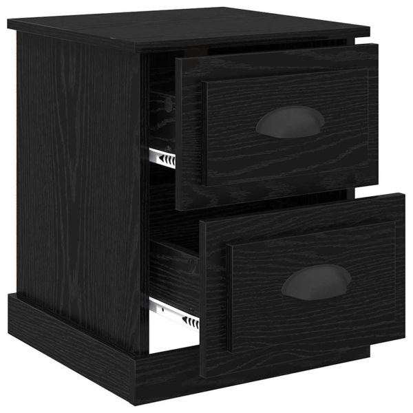 Нощен шкаф 2 pcs Черния дъб 39 x 39 x 47.5 см Инженерно дърво