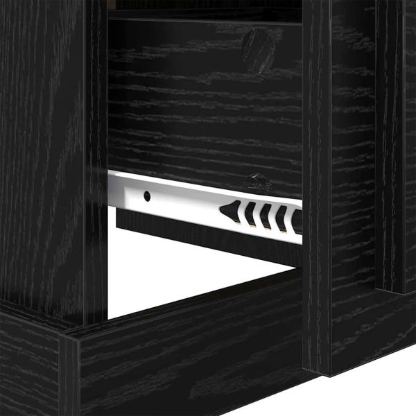 Нощен шкаф 2 pcs Черния дъб 39 x 39 x 47.5 см Инженерно дърво
