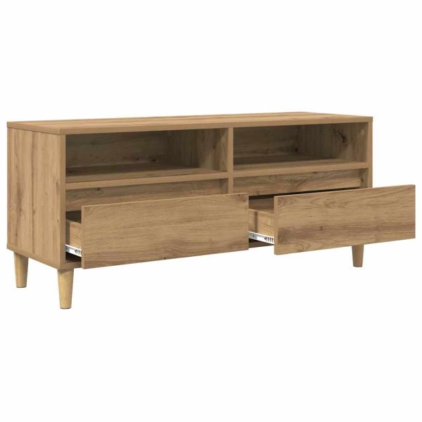 ТВ шкаф с чекмедже Дъб 100 x 34,5 x 44,5 см Инженерно дърво