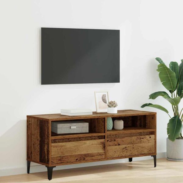 ТВ шкаф с чекмедже Старо дърво 100 x 34,5 x 44,5 см