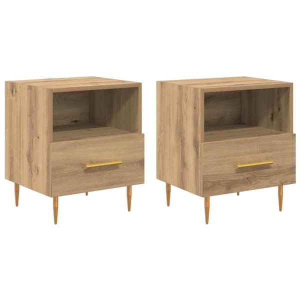 Нощно шкафче 2 pcs Кафяво 40 x 35 x 47,5 см Инженерно дърво