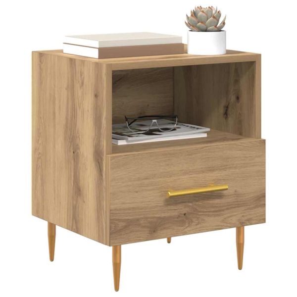 Нощно шкафче 2 pcs Кафяво 40 x 35 x 47,5 см Инженерно дърво