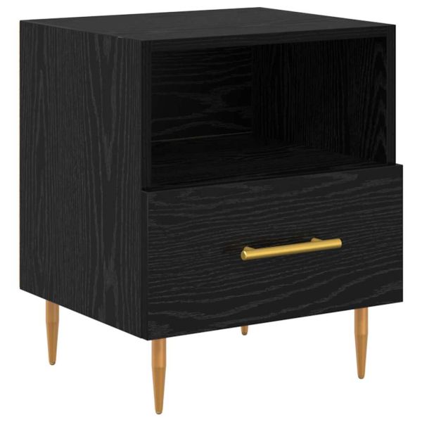 Нощно шкафче с чекмедже Черно 40 x 35 x 47,5 см Инженерно дърво