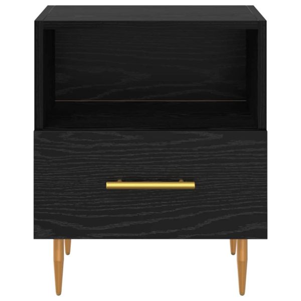 Нощно шкафче с чекмедже Черно 40 x 35 x 47,5 см Инженерно дърво
