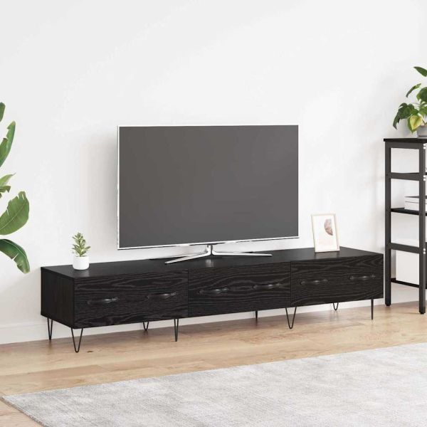 ТВ шкаф с чекмедже Черен дъб 150 x 36 x 30 см Инженерно дърво