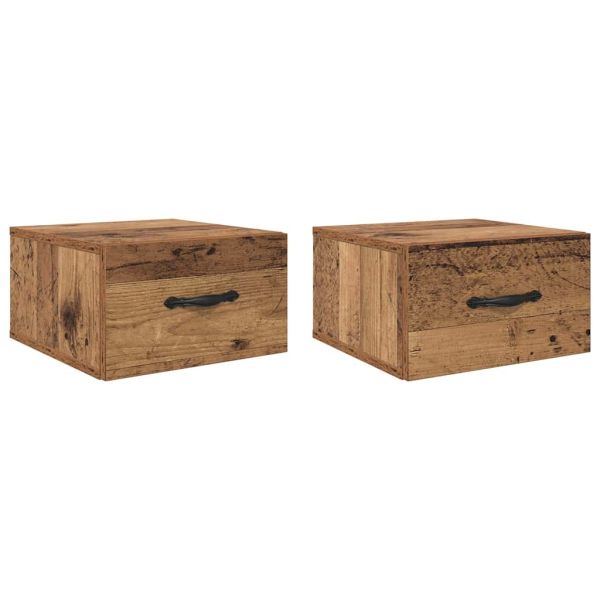 Нощен шкаф 2 pcs Старо дърво 35 x 35 x 20 см Инженерно дърво