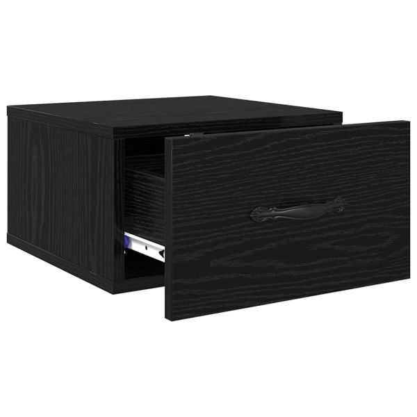 Нощен шкаф с чекмедже Черен дъб 35 x 35 x 20 см Инженерно дърво