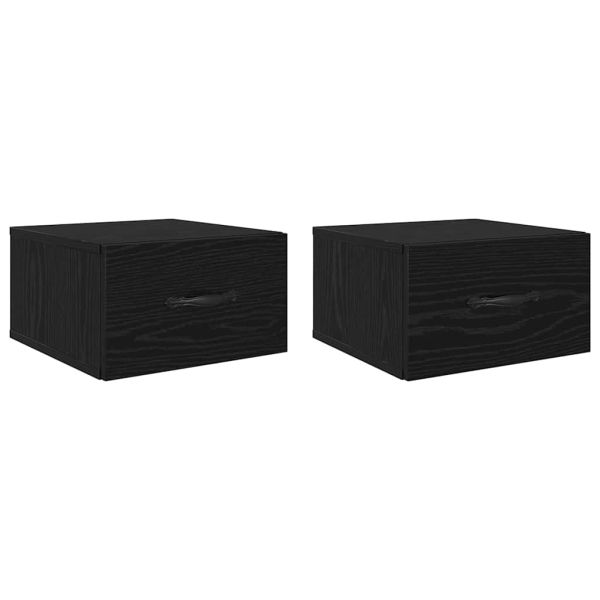 Нощен шкаф 2 pcs Черен дъб 35 x 35 x 20 см Инженерно дърво