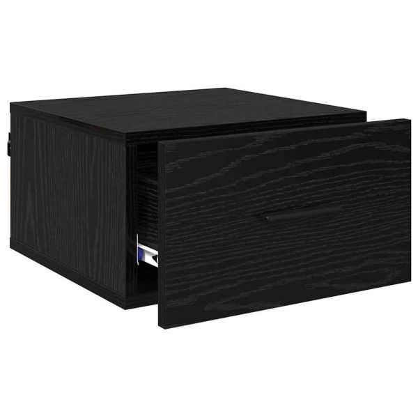 Нощен шкаф с чекмедже Черен дъб 35 x 35 x 20 см Инженерно дърво