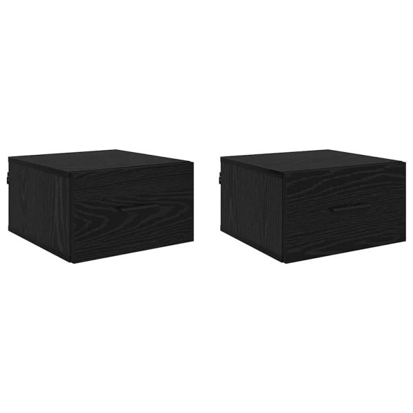 Нощен шкаф 2 pcs Черен дъб 35 x 35 x 20 см Инженерно дърво