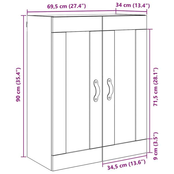 Стенен шкаф Дъб 69,5 x 34 x 90 см Инженерно дърво
