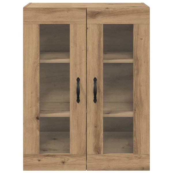 Стенен шкаф Дъб 69,5 x 34 x 90 см Инженерна дървесина и стъкло