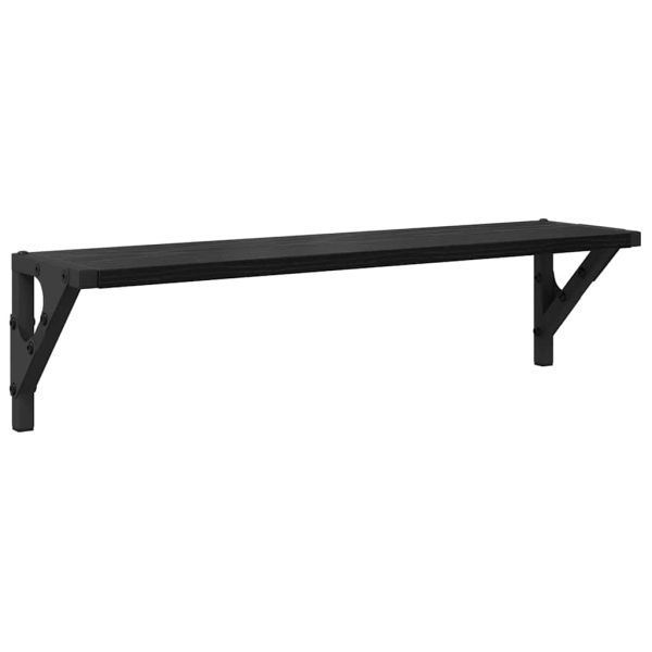 Стени за рафтове с рафт 2 pcs Черния дъб 60 x 15 x 15,5 cm