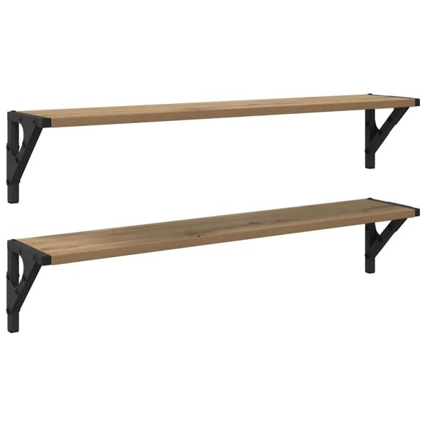Стени за рафтове 2 pcs Дъб 80 x 15 x 15,5 cm Инженерно дърво