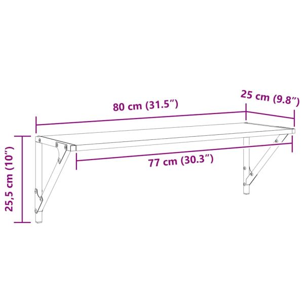 Стени за рафтове с рафт 2 pcs Черния дъб 80 x 25 x 25,5 cm