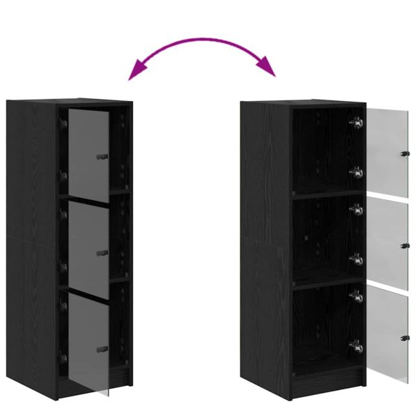 Висок шкаф Черния дъб 35 x 37 x 109 см Инженерно дърво