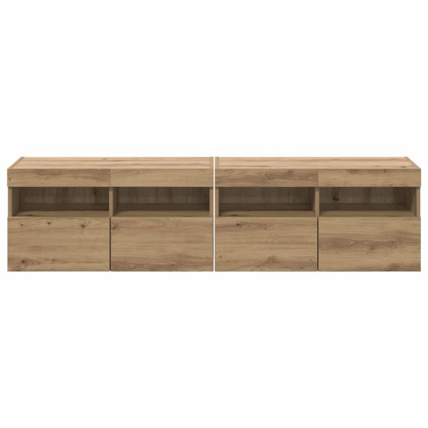 Кабинети за телевизор на стената 2 pcs Дъб 80 х 30 х 40 см