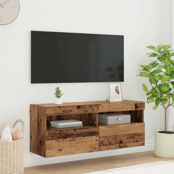 TV стенен шкаф Старо дърво 100 x 30 x 40 см Инженерно дърво