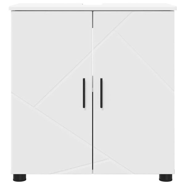Шкаф за баня Бяло 61 x 35 x 64 см Инженерно дърво & Метал