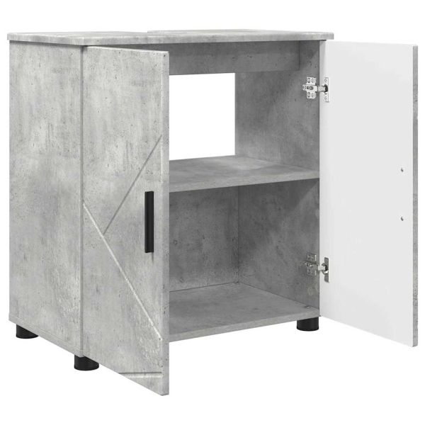 Шкаф за баня със съхранение Циментено сиво 61 x 35 x 64 см