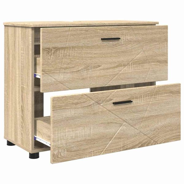 Шкаф за баня с чекмедже с врата Сонома дъб 76,5 x 35 x 64 см