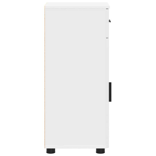 Шкаф за баня Бяло 30 x 35 x 80 см Инженерно дърво & Метал
