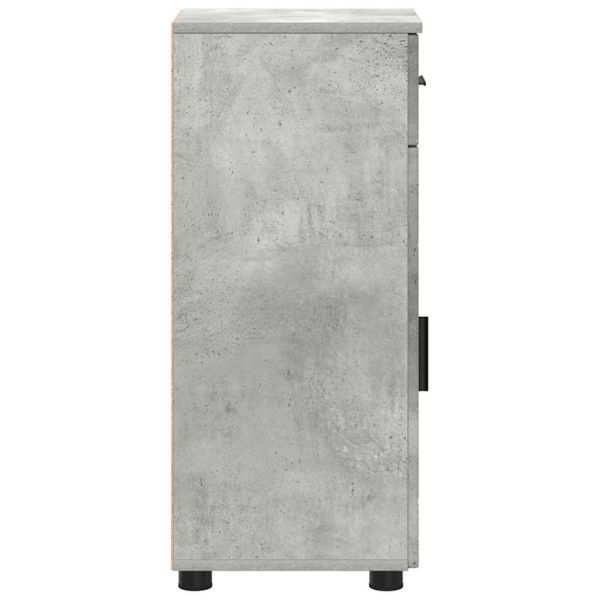 Шкаф за баня с чекмедже с врата Циментено сиво 30 x 35 x 80 см