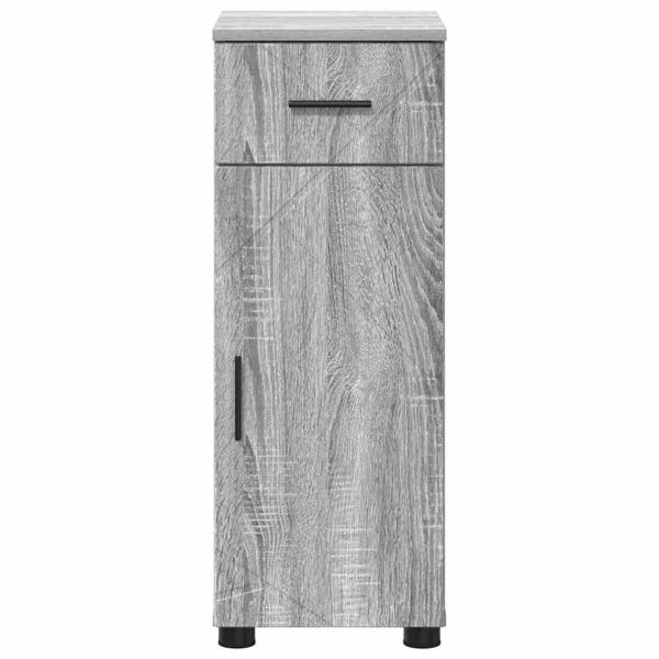 Шкаф за баня Сив Сонома 30 x 35 x 80 см Инженерно дърво & Метал
