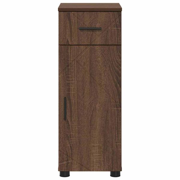 Шкаф за баня Кафяв дъб 30 x 35 x 80 см Инженерно дърво & Метал