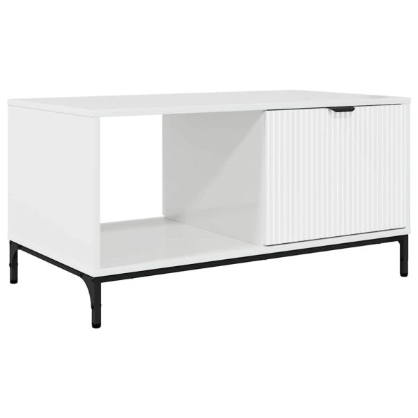 Масичка за кафе Лъскаво бяло 90 x 49 x 46 см Инженерно дърво