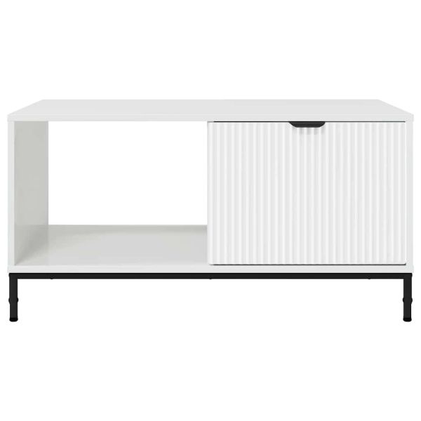 Масичка за кафе Лъскаво бяло 90 x 49 x 46 см Инженерно дърво