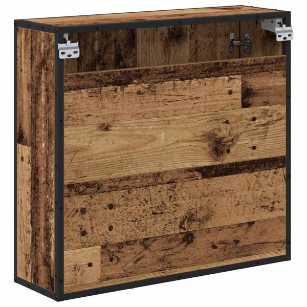 Стенен рафт с рафт със съхранение Старо дърво 65 x 20 x 60 см