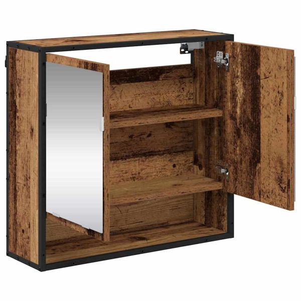 Стенен рафт с рафт със съхранение Старо дърво 65 x 20 x 60 см