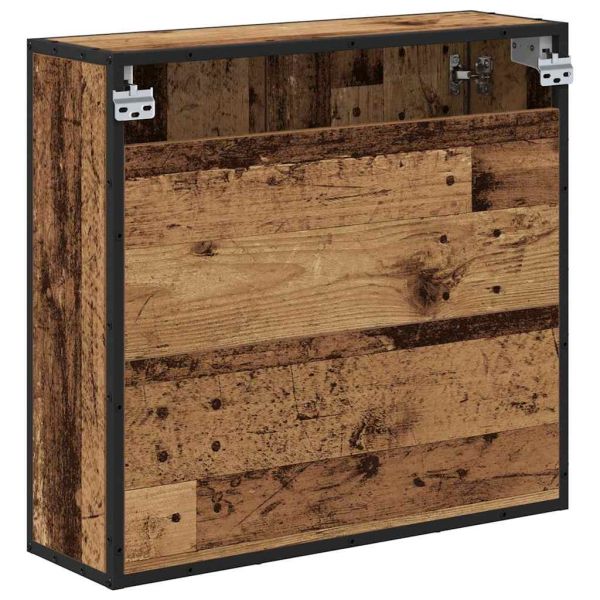 Стенен рафт с рафт със съхранение Старо дърво 65 x 20 x 60 см