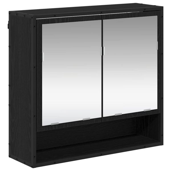 Стенен рафт с рафт със съхранение Черния дъб 65 x 20 x 60 см
