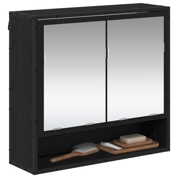 Стенен рафт с рафт със съхранение Черния дъб 65 x 20 x 60 см