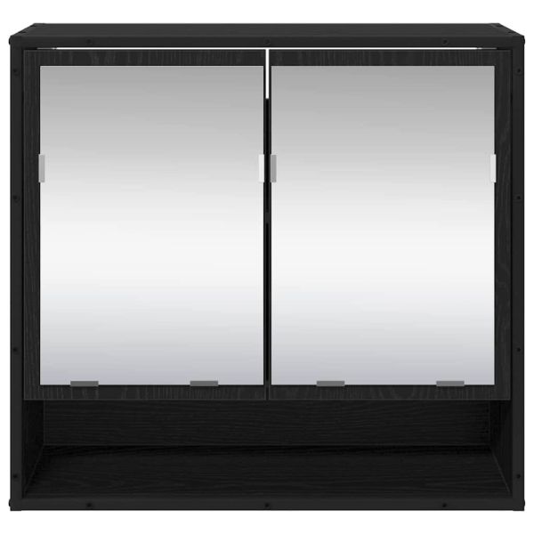 Стенен рафт с рафт със съхранение Черния дъб 65 x 20 x 60 см