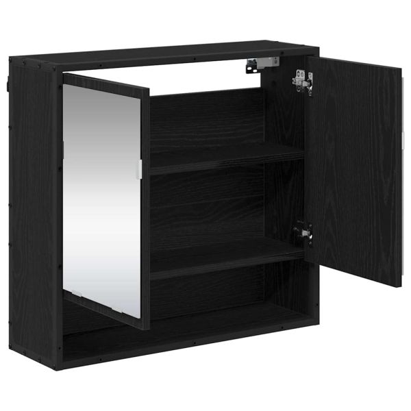Стенен рафт с рафт със съхранение Черния дъб 65 x 20 x 60 см