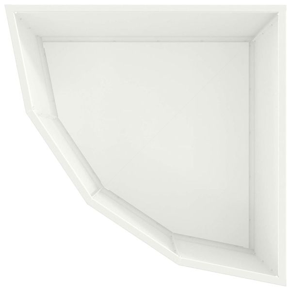 Ъглов сандък за цветя Бяло 60 x 60 x 35 cm Стомана