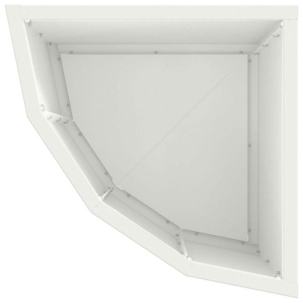 Ъглов сандък за цветя Бяло 30 x 30 x 35 см Стомана