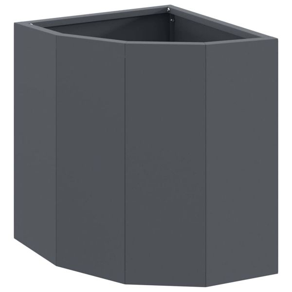 Ъглов сандък за цветя Антрацит 30 x 30 x 35 см Стомана