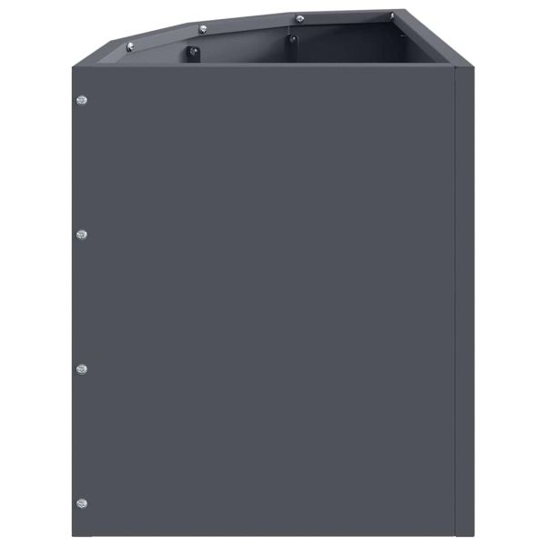 Ъглов сандък за цветя Антрацит 30 x 30 x 35 см Стомана