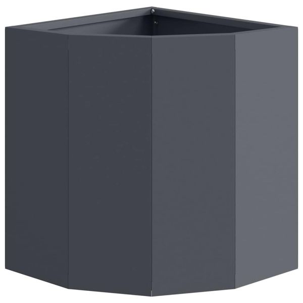 Ъглов сандък за цветя Антрацит 30 x 30 x 35 см Стомана