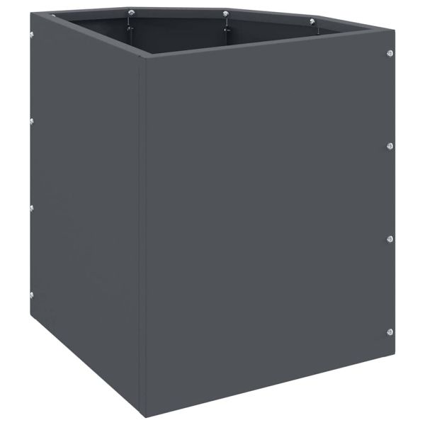 Ъглов сандък за цветя Антрацит 30 x 30 x 35 см Стомана