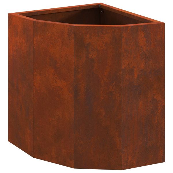 Ъглов сандък за цветя Ръждясало 30 x 30 x 35 см