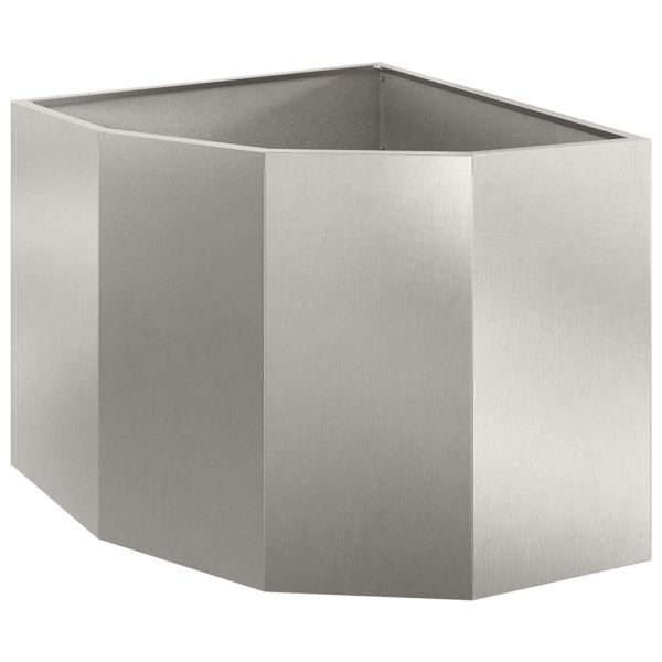 Ъглов сандък за цветя Сребрист 60 x 60 x 50 см